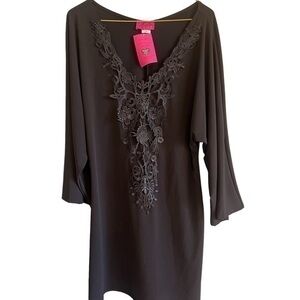Demi Loon black lace front dress
